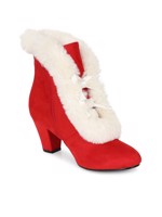 Vintageinspireret støvle: Tatiana Fur Boots, røde 
